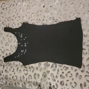 Charlotte Russe charcoal bling tank top. Size small